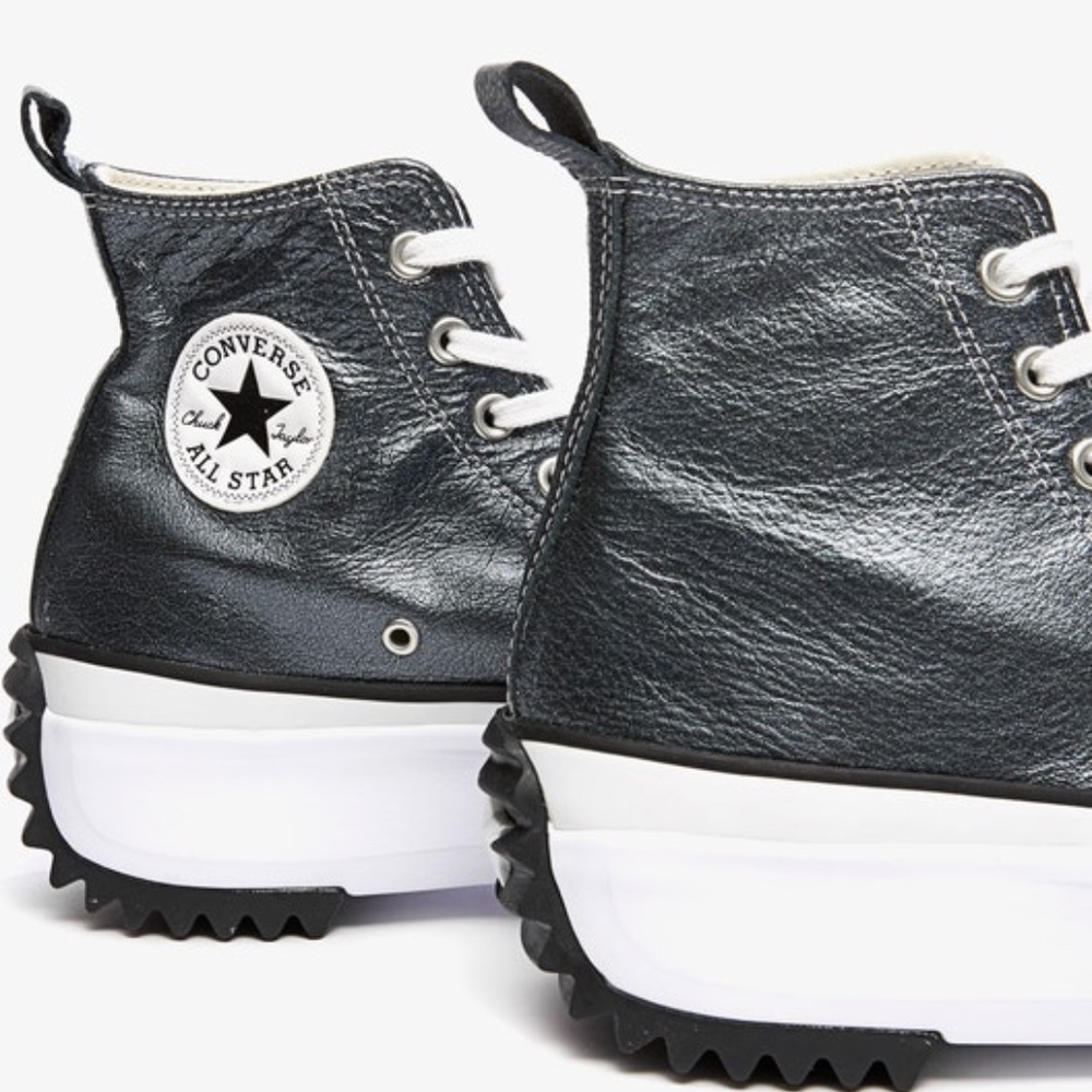 NEW CONVERSE RUN STAR HIKE HIGH TOP METALLIC BLACK - Picture 5 of 8